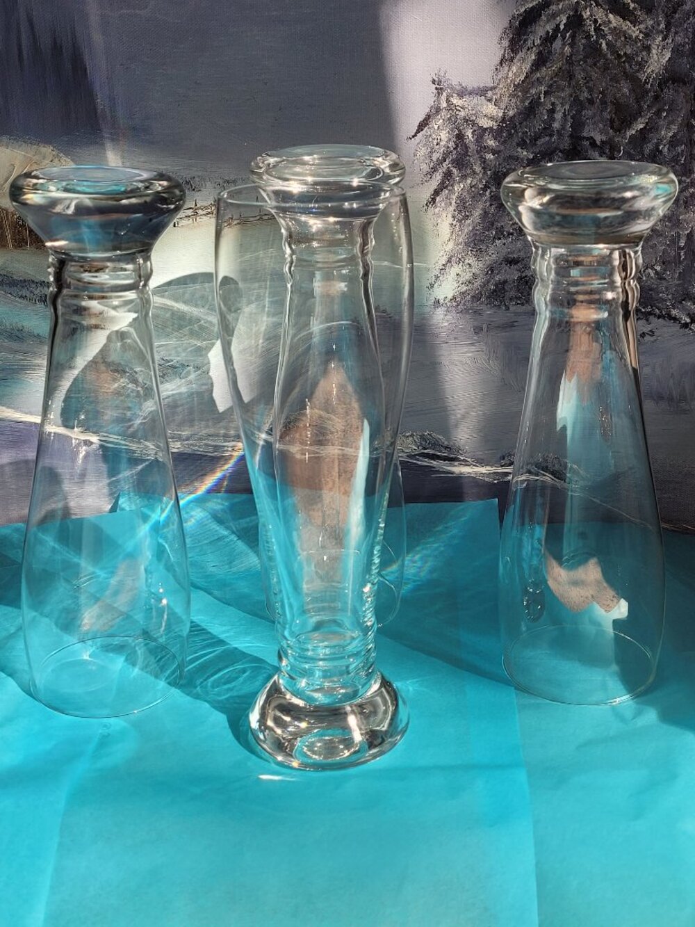 NWOT hand blown pilsner glasses